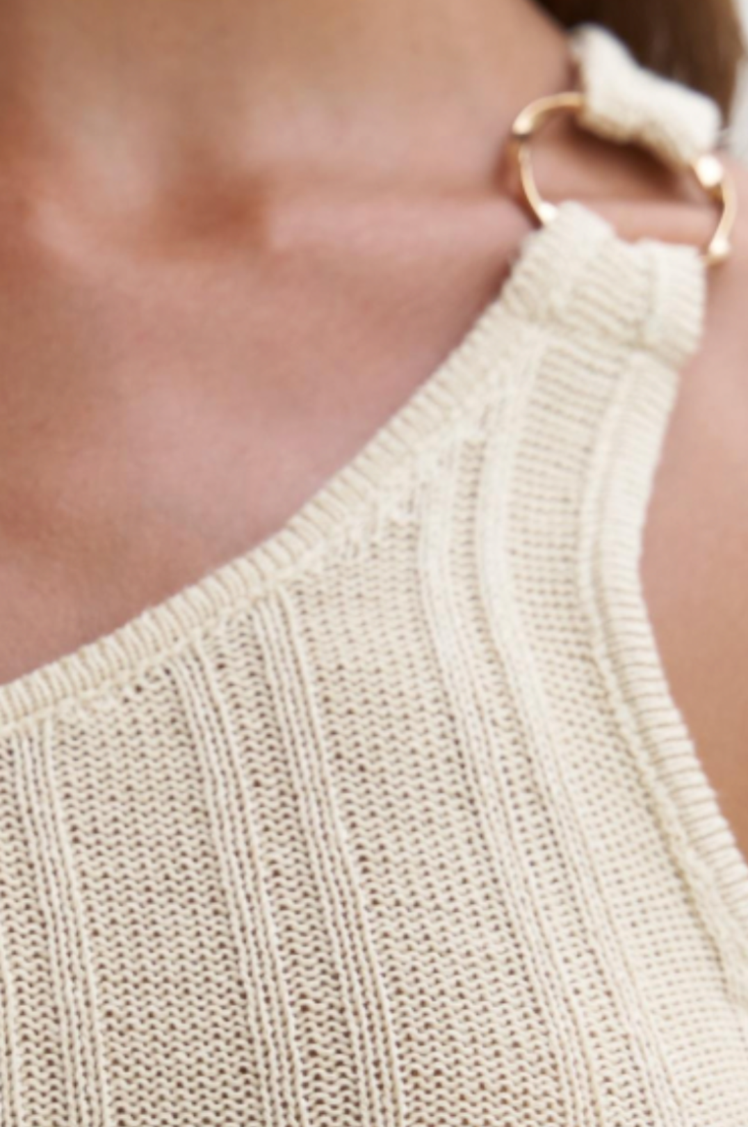 AILEEN - One-Shoulder Ring Knit Maxi Dress