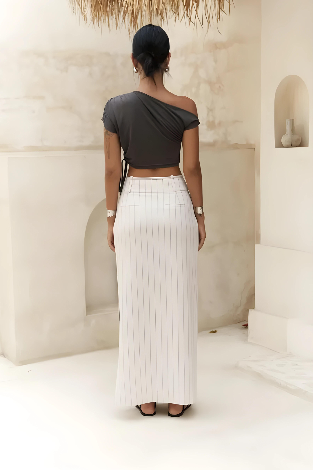 SAMANTHA - Seaside Serenity Striped Maxi Skirt
