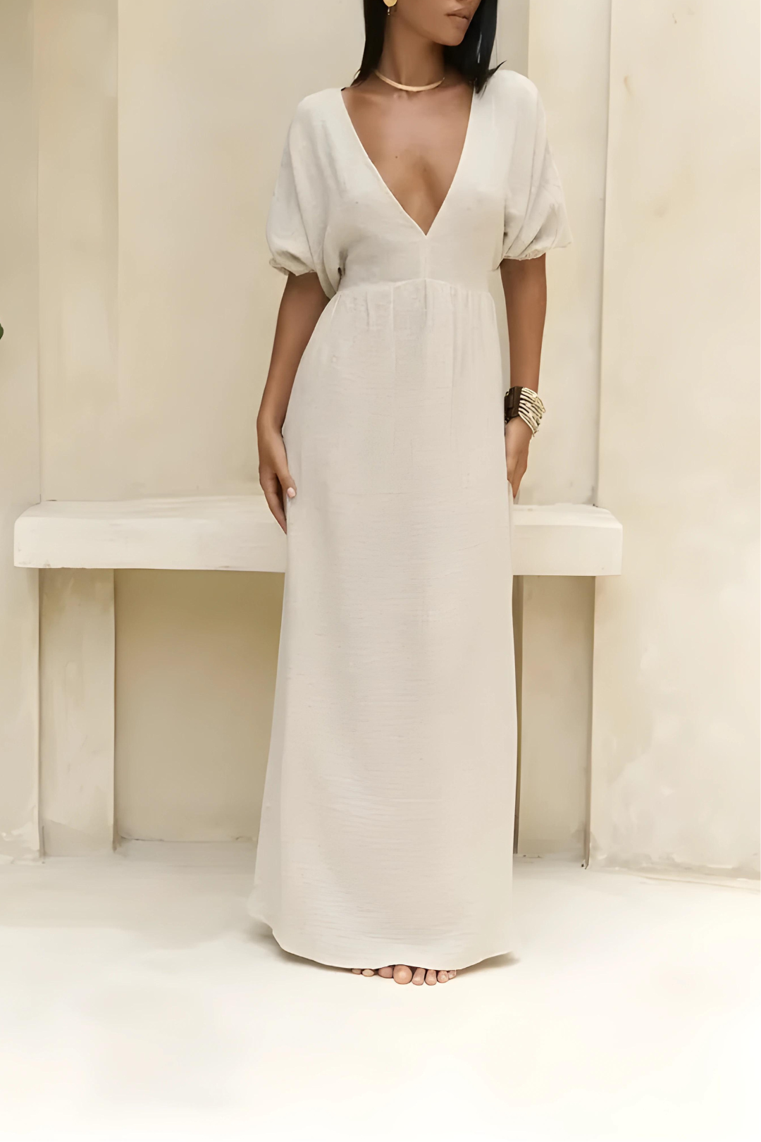DIMITRA - Aegean Whisper Maxi Dress